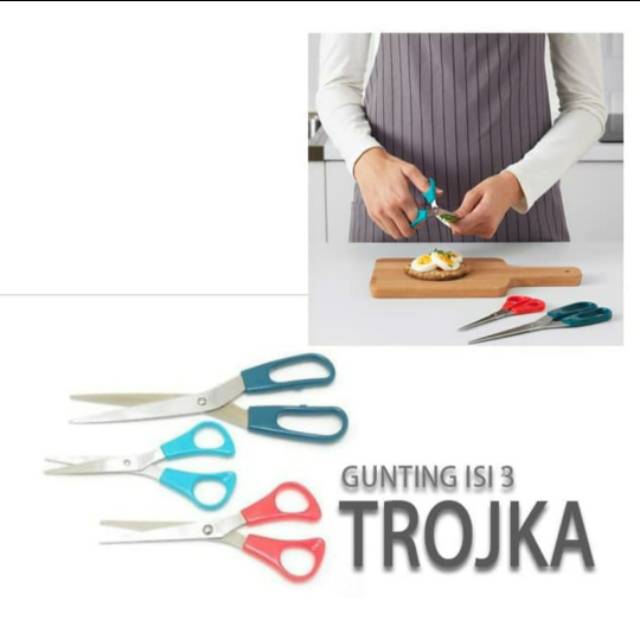 TROJKA SCISSORS ISI 3 PC gunting dapur serbaguna gunting kertas