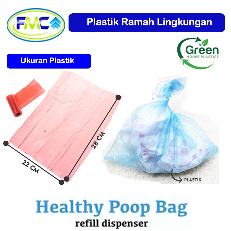 Kantong Plastik Sampah Roll Refill Bag Praktis Murah Buang Poop Kotoran Pampers Diapers Pet Care Ramah Lingkungan