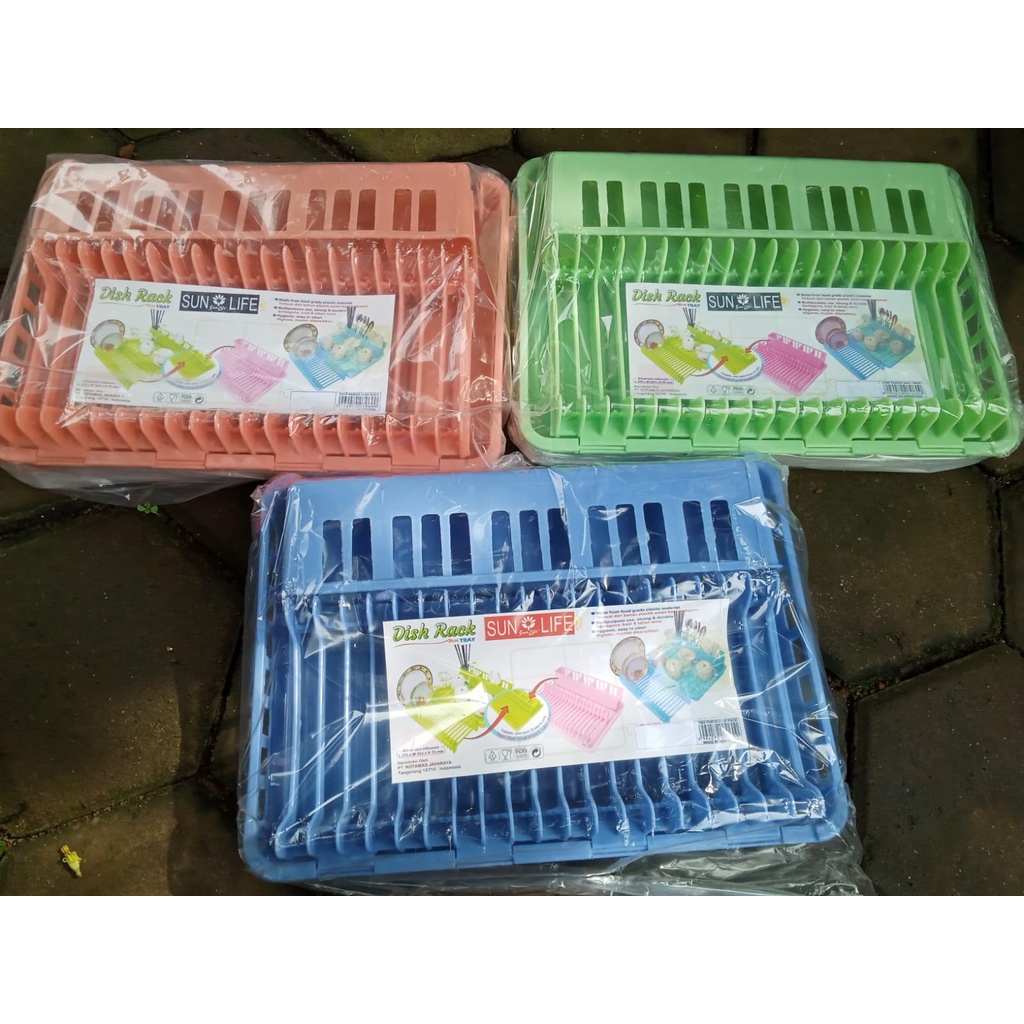 Rak piring  MURAH serbaguna plastik Multifungsi / Sunlife PARCO DISH RACK  dgn plus nampan serbaguna