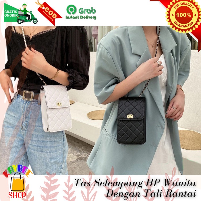 Tas Hape Selempang Handphone HP Wanita Remaja Cewek Import Kekinian Korea Tali Rantai
