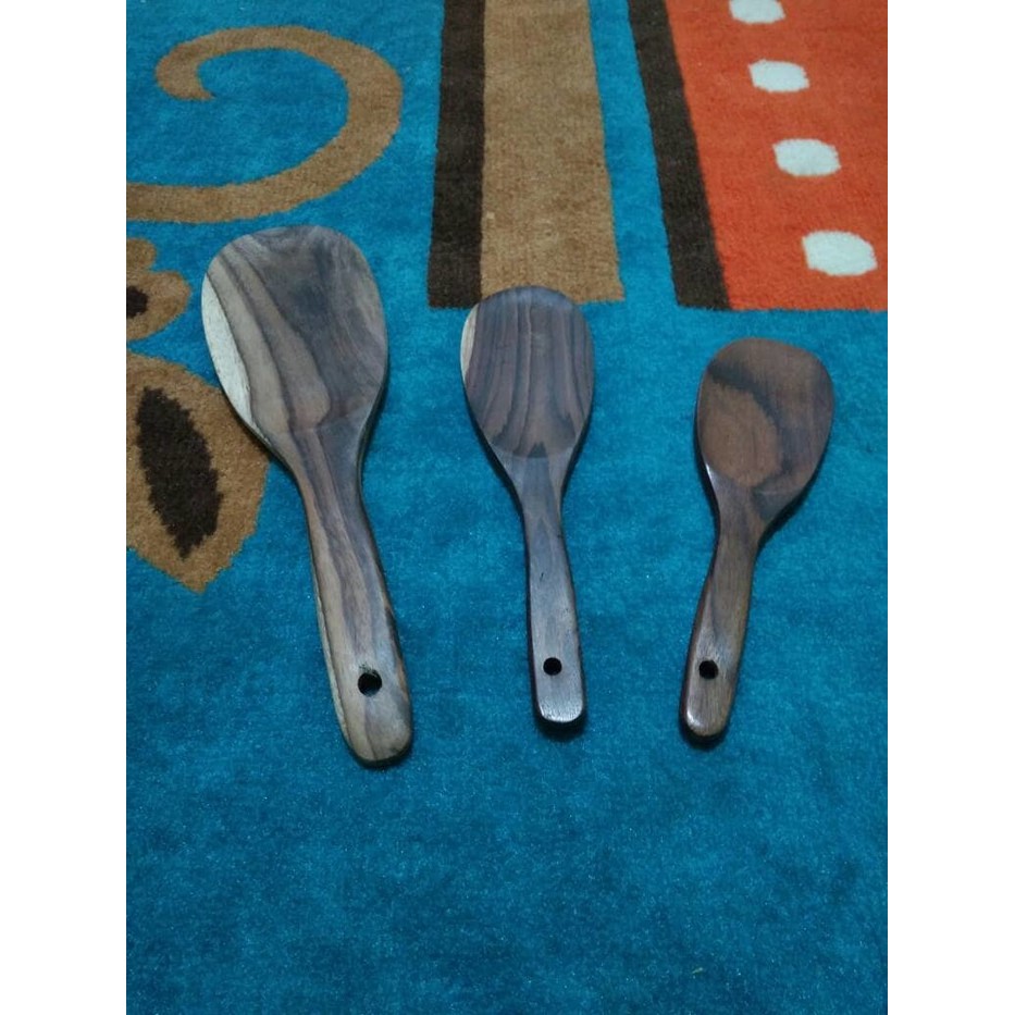 Centong Nasi / Sendok Nasi Kayu Sonokeling set isi 3 pcs