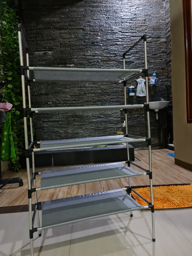 Rak Sepatu Serbaguna Multifungsi 5 Susun Stainless Steel Warna