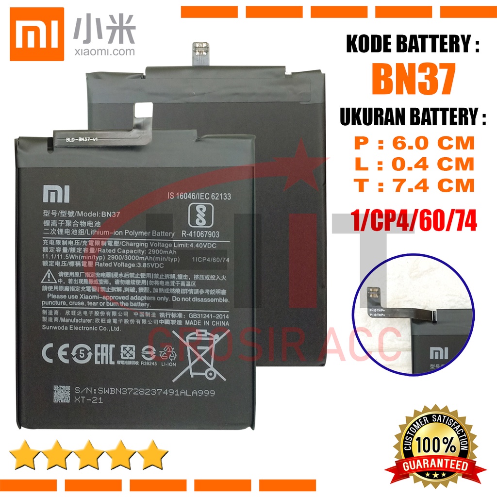 Baterai Battery Original Xiaomi Redmi 6 | BN37 | Redmi 6A