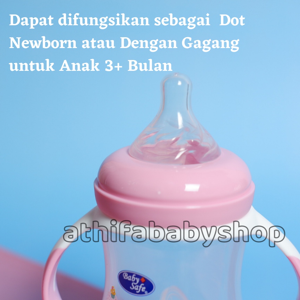 Dot Bayi Botol Susu Gagang Baby Safe Karakter Lucu Wadah Asi Perah 250ml 8oz Spout Cup Soft Silicon 3 in 1 Bottle system Anak Laki Perempuan Cowok Cewek Usia Umur Newborn 1 2 3 4 5 6 Bulan Keatas  -WN30-