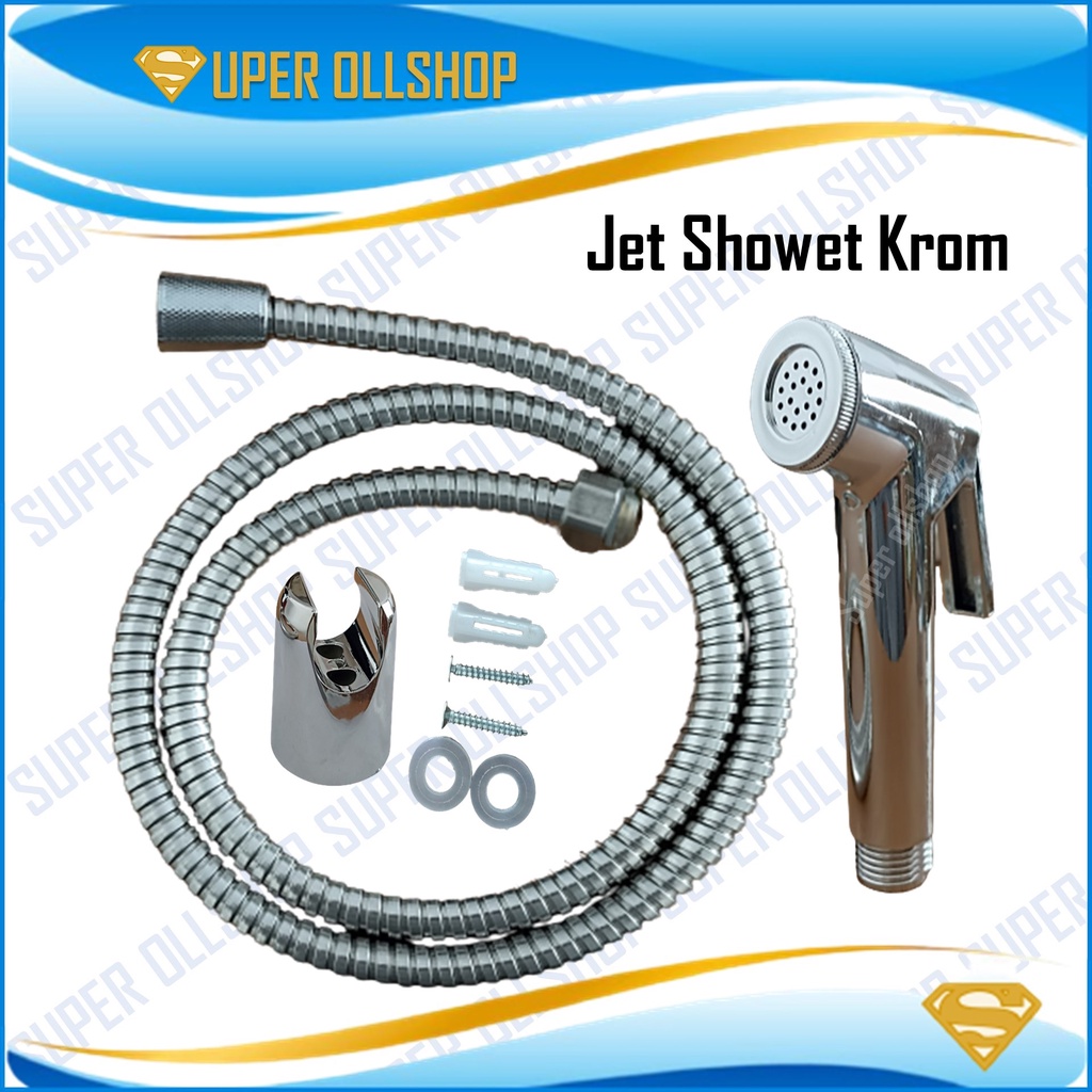 Jet Shower Krom Spray bidet / Jet Shower Kloset Toilet Closet Cebok Semprotan Duduk Kamar Mandi Ringan Krom