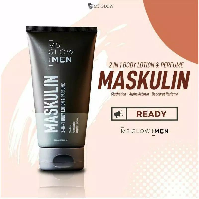 MS GLOW FOR MEN MASKILIN 2IN1 BODY LOTION &amp; FARFUM / MASKULIN MS GLOW MEN