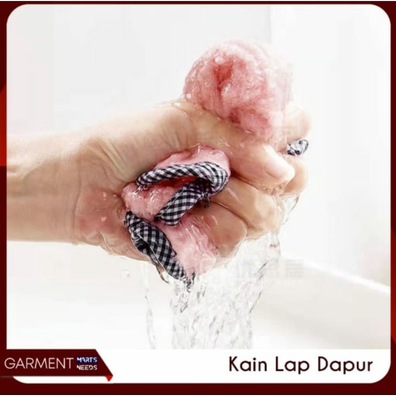 Lap Tangan Kain Handuk Pembersih Meja Piring Dapur Serbet Microfiber