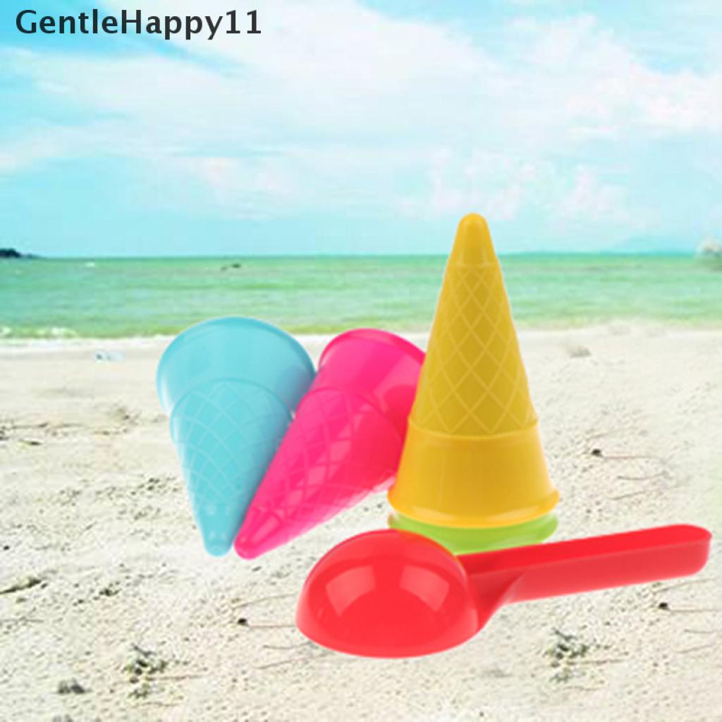 Gentlehappy 5pcs/lot Set Sendok Kerucut Es Krim Lucu Mainan Pantai Pasir Anak Anak