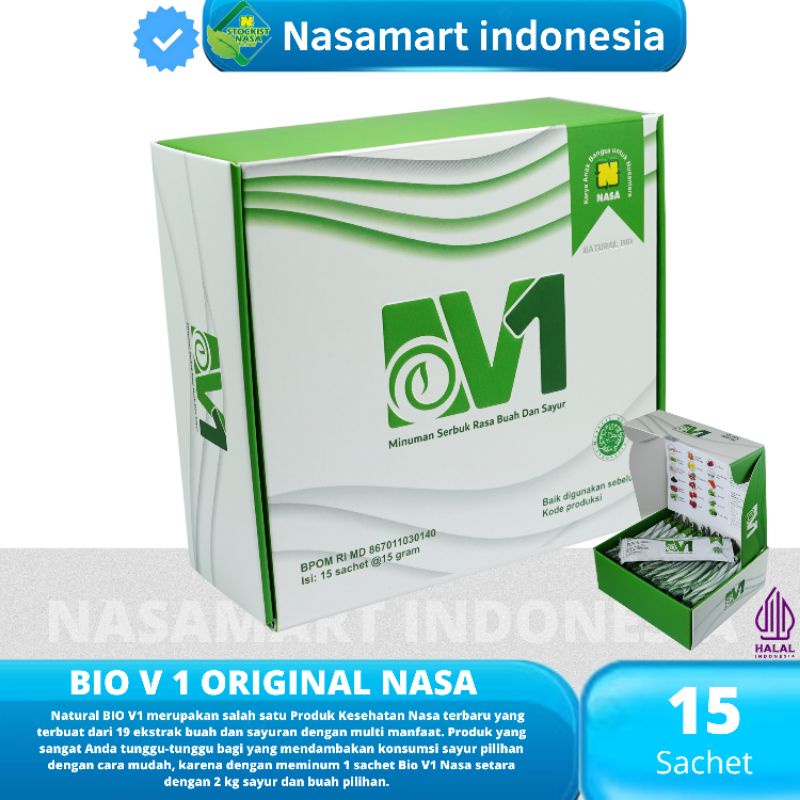 Bio V1 Nasa Original minuman Fiber natural setara 2kg buah Herbal pendetok tubuh Lancarkan BAB sembe