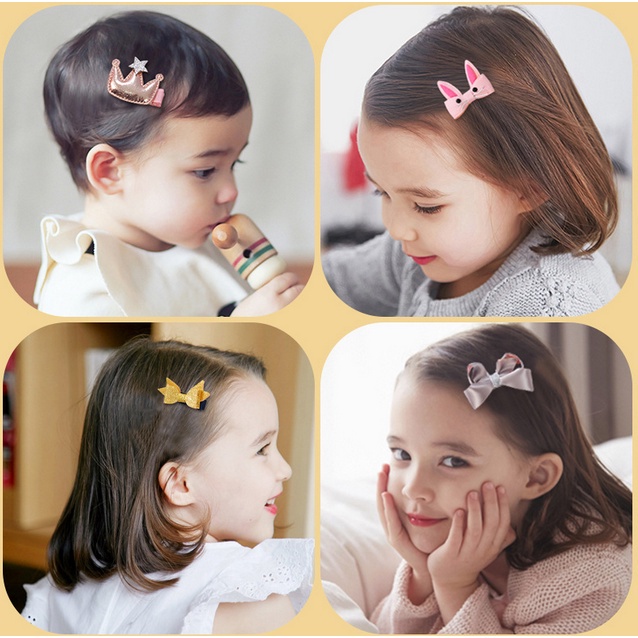 Jepit Rambut Korea Anak Perempuan Motif Telinga Kelinci 17 Pcs / Set Aksesoris Hiasan Rambut fashion korea AK143