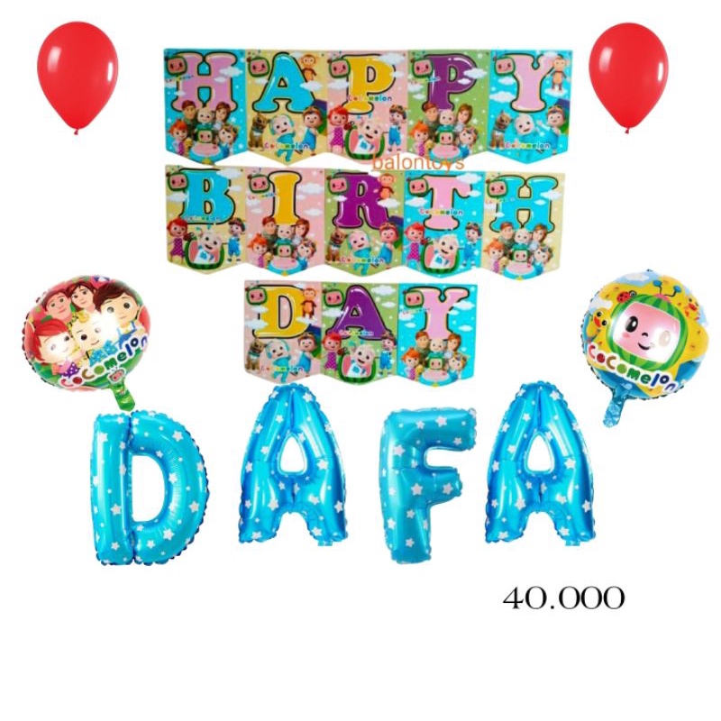 Balon Birthday  set COCOMELON