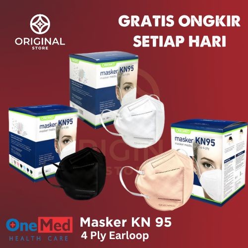 Masker Karet Earloop KN95 OneMed 4ply Box isi 20 PCS