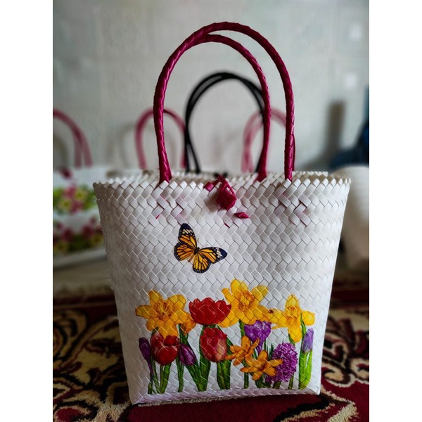 TAS Anyaman motif cantik bahan premium