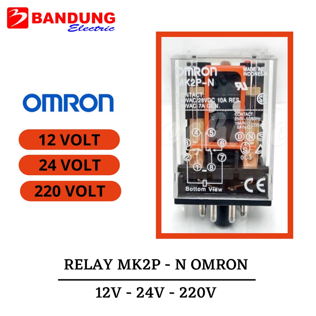 RELAY MK2P OMRON 12V / RELAY MK2PN OMRON 24 VOLT / RELAY OMRON 220 VOLT