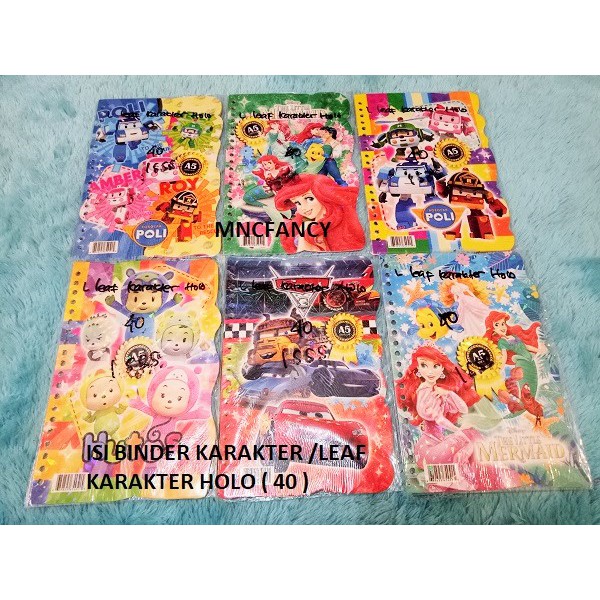 

kertas binder / l leaf karakter holo ( 40 )