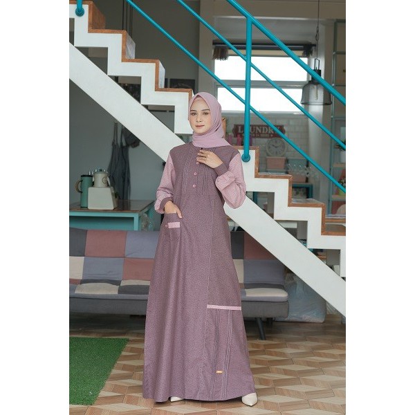 GAMIS NIBRAS NB A67 GAMIS UNGU VIOLET POLOS GAMIS DEWASA GAMIS REMAJA GAMIS BUSUI DRESS BUSUI GAMIS 