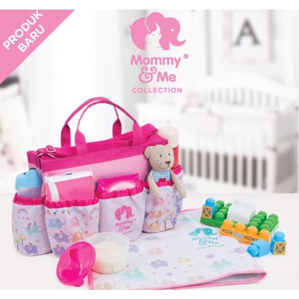 TAS BAYI Tas Baby Mommy and Me Elephant Baby Bag Set of 3 in 1 Paket Tas Baby Set Grosir Tas Anak