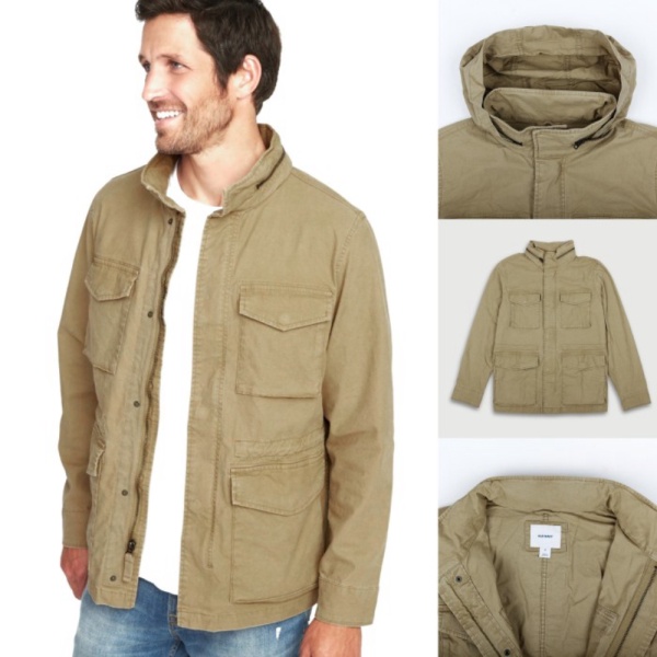 Dijual Jaket Parka Old Navy Hidden Hood Canvas Original Jacket Khaki - XL Berkualitas
