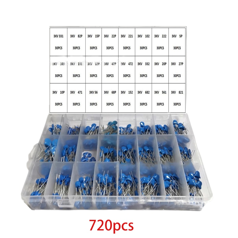 Kapasitor Keramik btsg 3KV Tegangan Tinggi Sample Box Ceramic Capacitor 24nilai 3000V