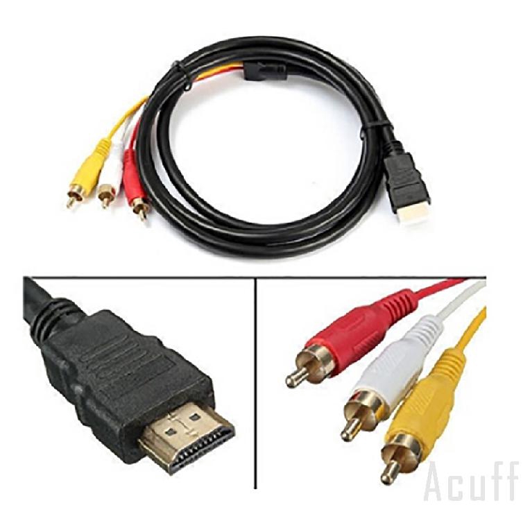 1 5m 5Ft 1080P Male HDMI to 3 RCA Komponen Video dan 1 5m 5Ft 1080P Male HDMI to 3 RCA Komponen Video dan