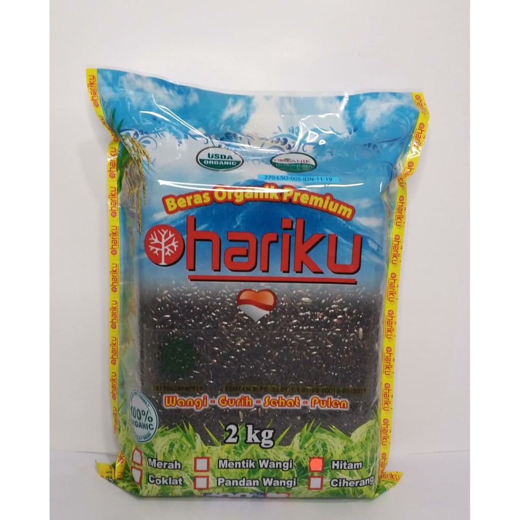 Hariku, Organic Black Rice 2 kg (Beras Hitam Organik)