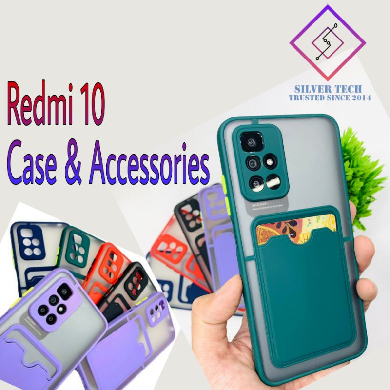 Silvertech Case List Kartu Redmi 10 Kesing Softcase Temperglass Silikon Redmi 10 Slot kartu