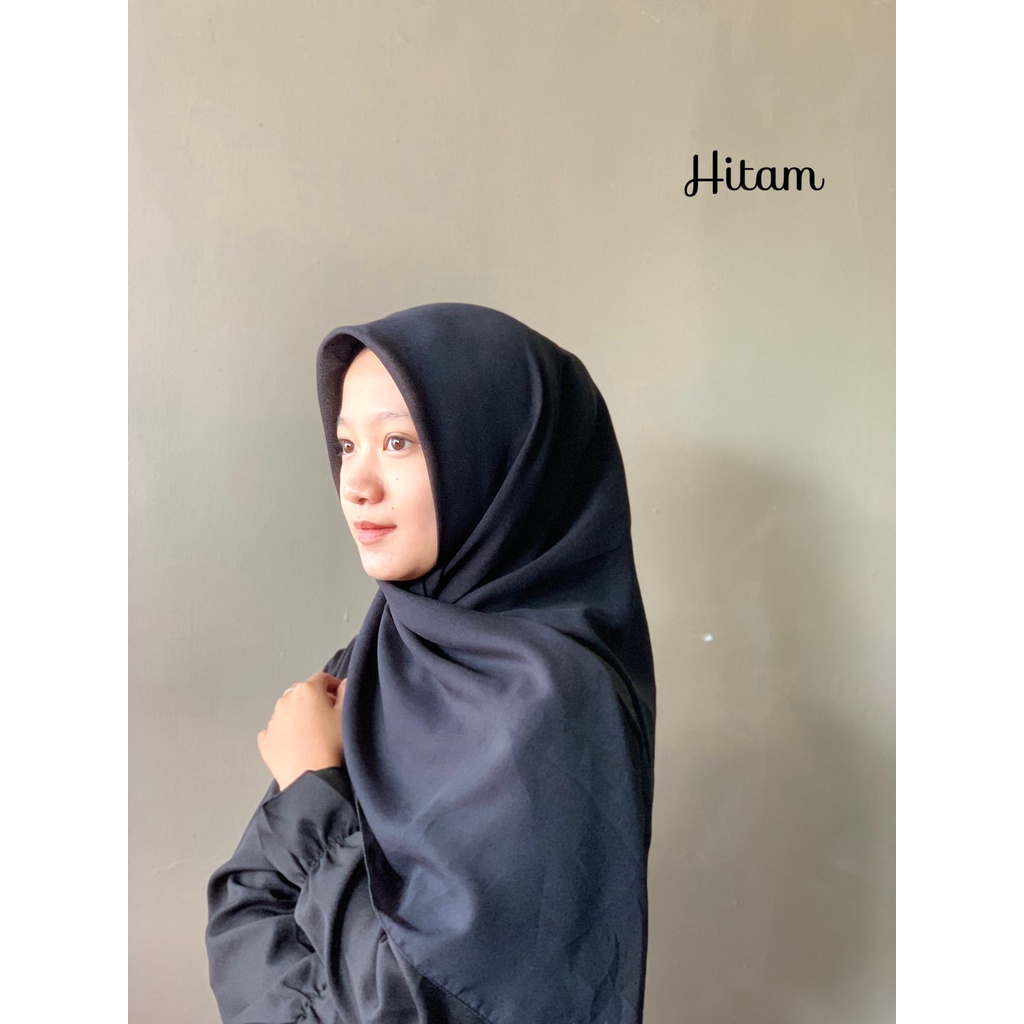 Daily hijab Bella square 115x115 | bela kerudung | potton |  jilbab hijab segi empat | double hycon bella hycoon-bella black