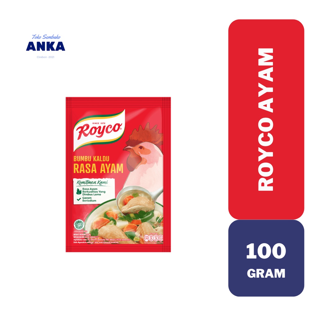 

Royco Ayam Bumbu Penyedap Makanan Rasa Kaldu Ayam 1Pcs x 100 Gram