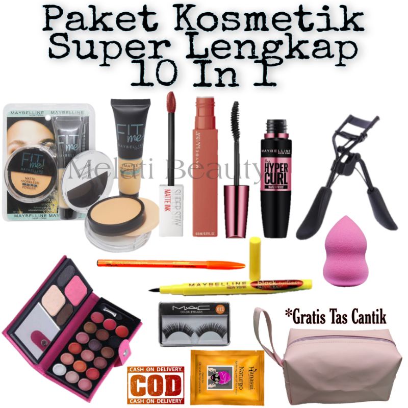 Paket Kosmetik Lengkap 10 In 1 / Paket Kosmetik / Make Up Set Fit Me / Fit Me Set Maybelline / Paket Kosmetik Murah / Kosmetik / Kecantikan