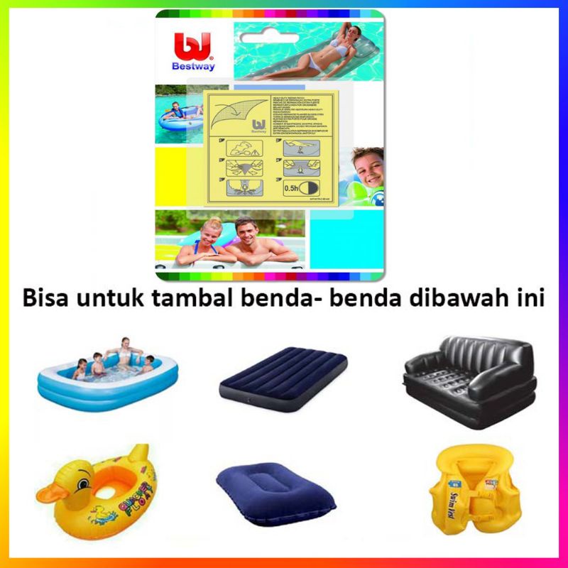 Bestway - Lem Tambal Ban Kolam Plastik Renang Anak Repair Kit Repair Kit / Lem Tambal Bestway Kasur