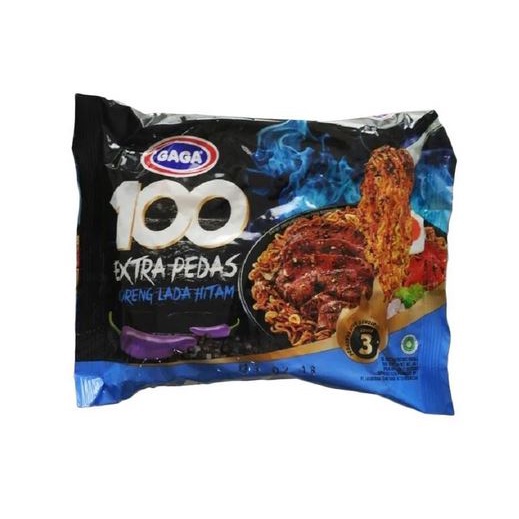 

GAGA 100 Goreng Lada Hitam Extra Pedas Mie Instant [85 g]