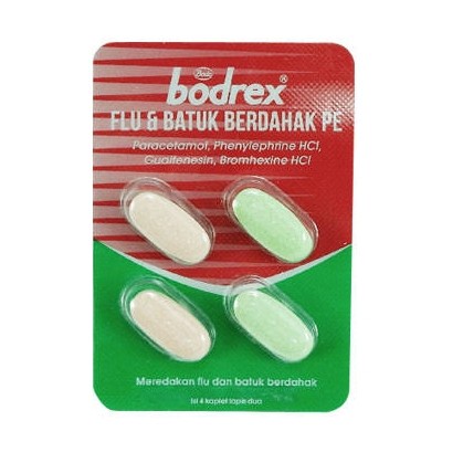 

BODREX FLU & BATUK BERDAHAK PE 4'S TABLET / STRIP PRODUK TERBAIK