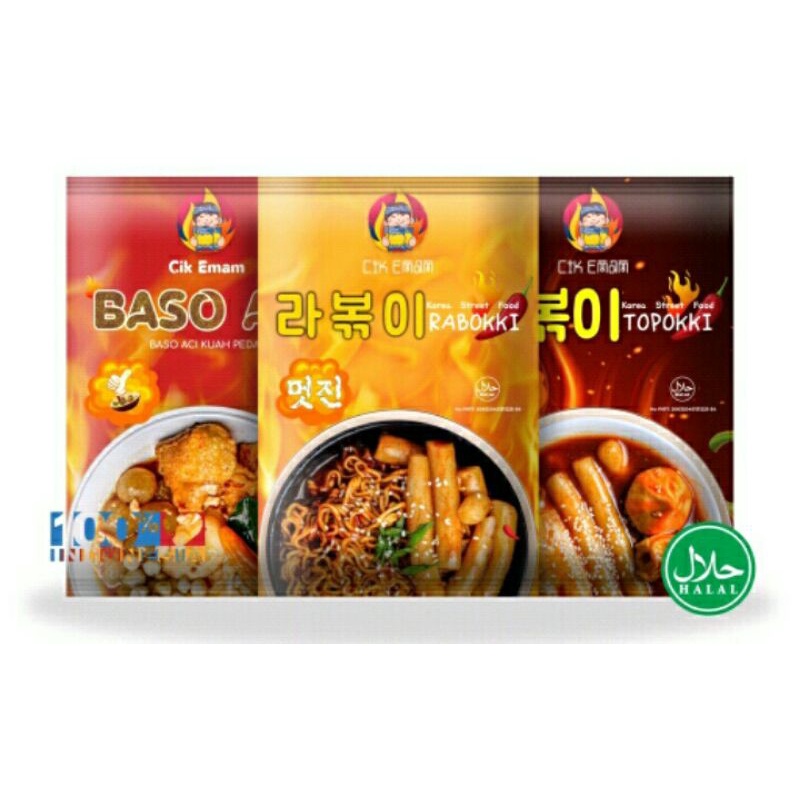 

[ TERLENGKAP & TERLARIS ] CIK EMAM - All Varian Cik’Emam Rabokki Topokki Baso Aci Tteokbokki Halal