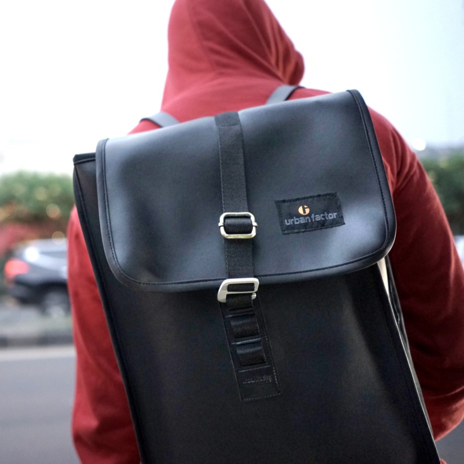 STRIKE BLACK |Urban Factor x FORIND| Tas Ransel Punggung Ori Bag Pria Wanita Backpack Baru Gunung