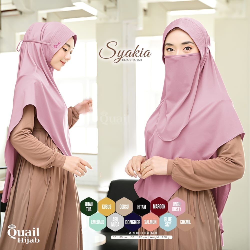 Quail Hijab jilbab instan motif murah SYAKIA cantik casual simpel tirus jersey adem kualitas premium