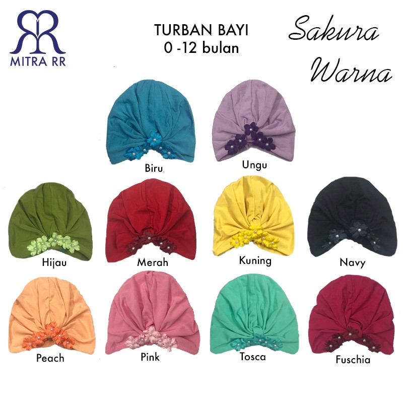 Turban Bayi / Turban Anak ( 0-3 tahun ) Headwrap Baby Renda Pompom Pita Pearl Bunga Spandex Newborn