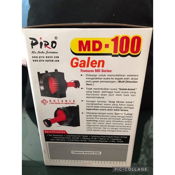 Tweeter Putar Piro MD 100 Anti Air Tweeter Magnet Walet