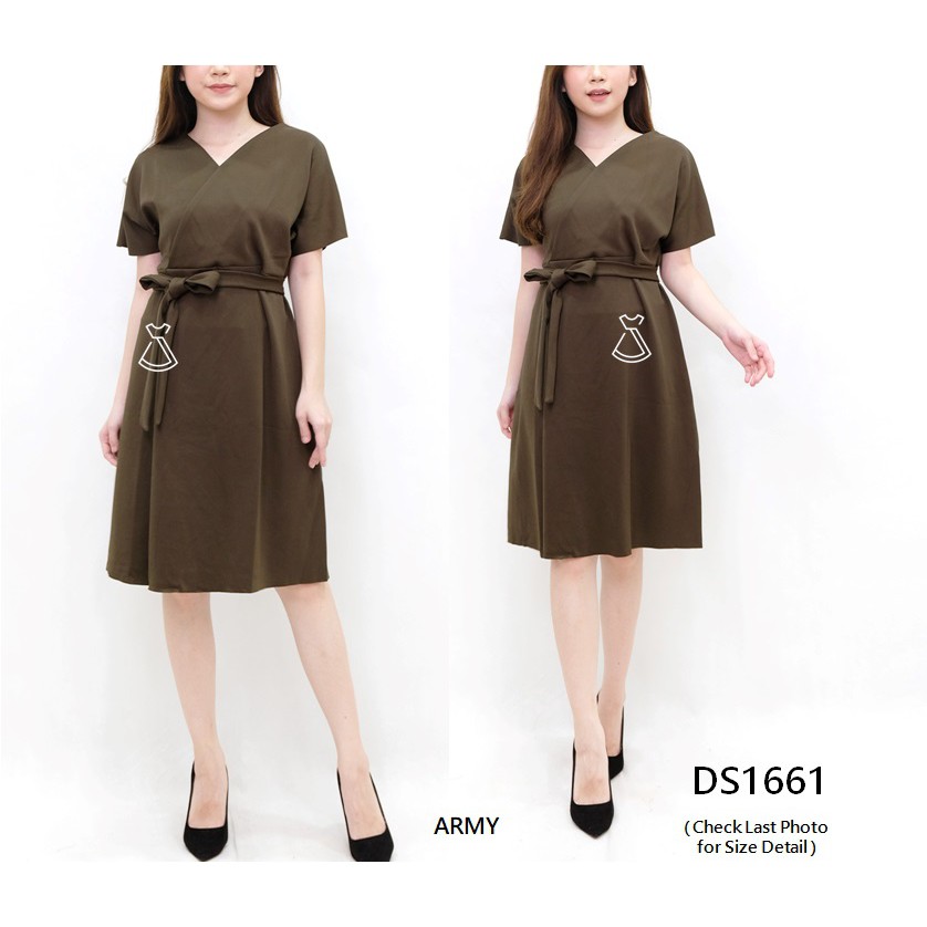 DS1661 - Dress Midi Scuba Dress Casual