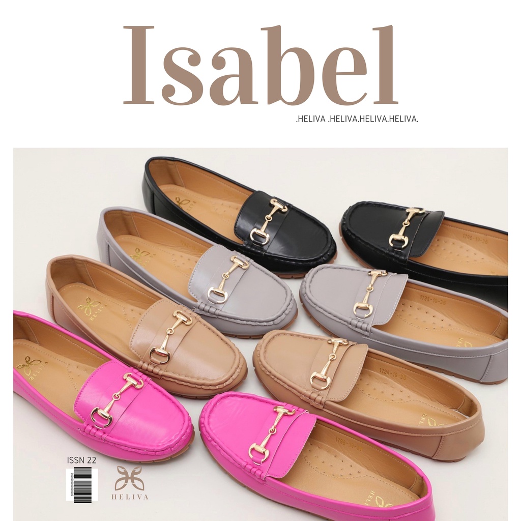 HELIVA ISABEL Flat Shoes Loafer Chain Bahan Kulit 1788-19 Original Brand