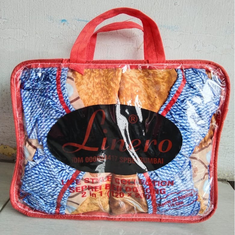 Sprei 4 Kaki Bed Sorong Duo 2In1 Motif Bear Jeans 120X200X20cm