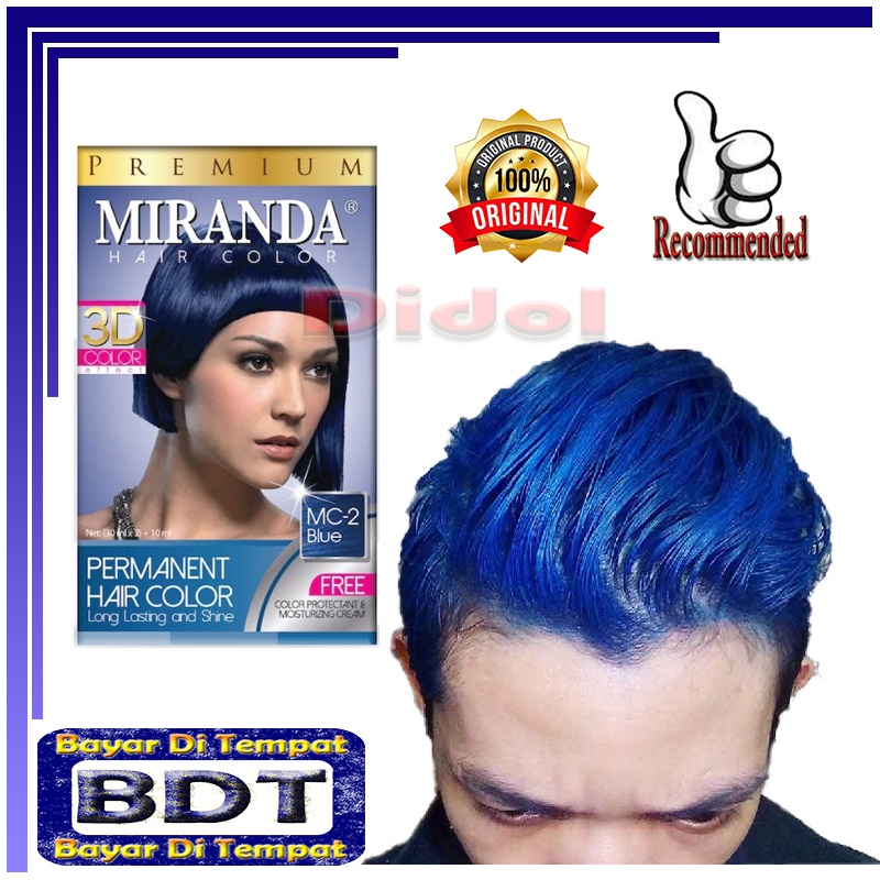 Pewarna Rambut Permanen Miranda Hair Color Premium MC-2 Blue Pewarna rambut yang Bagus Cat Rambut Mi