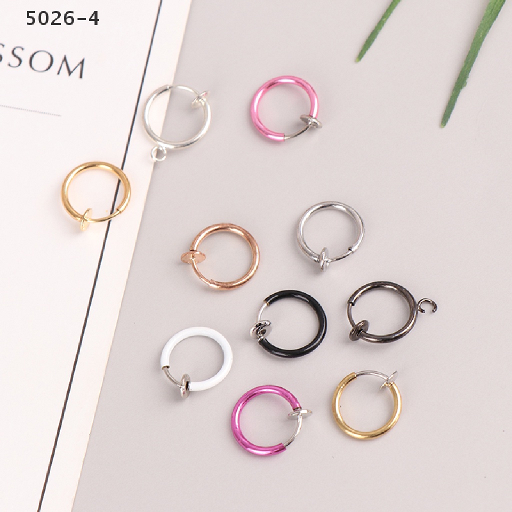 5026-4 Clip Earrings Fake Spring On Nose Clips Ring Stealth Hoop Lip Ring No Piercing 5026-4