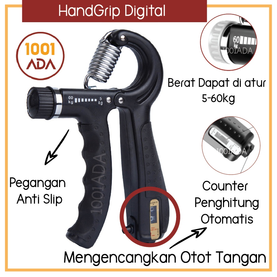 Jual Hand Grip Digital Hitung Otomatis Handgrip Adjustable Kg Alat