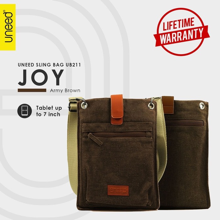 Uneed JOY Tas Selempang Pria / Tas Sling Bag - UB211 - ARMY BROWN