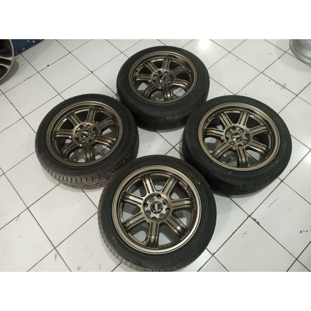 jual velg racing bekas ring 16 merek hsr wheel model siak plus ban