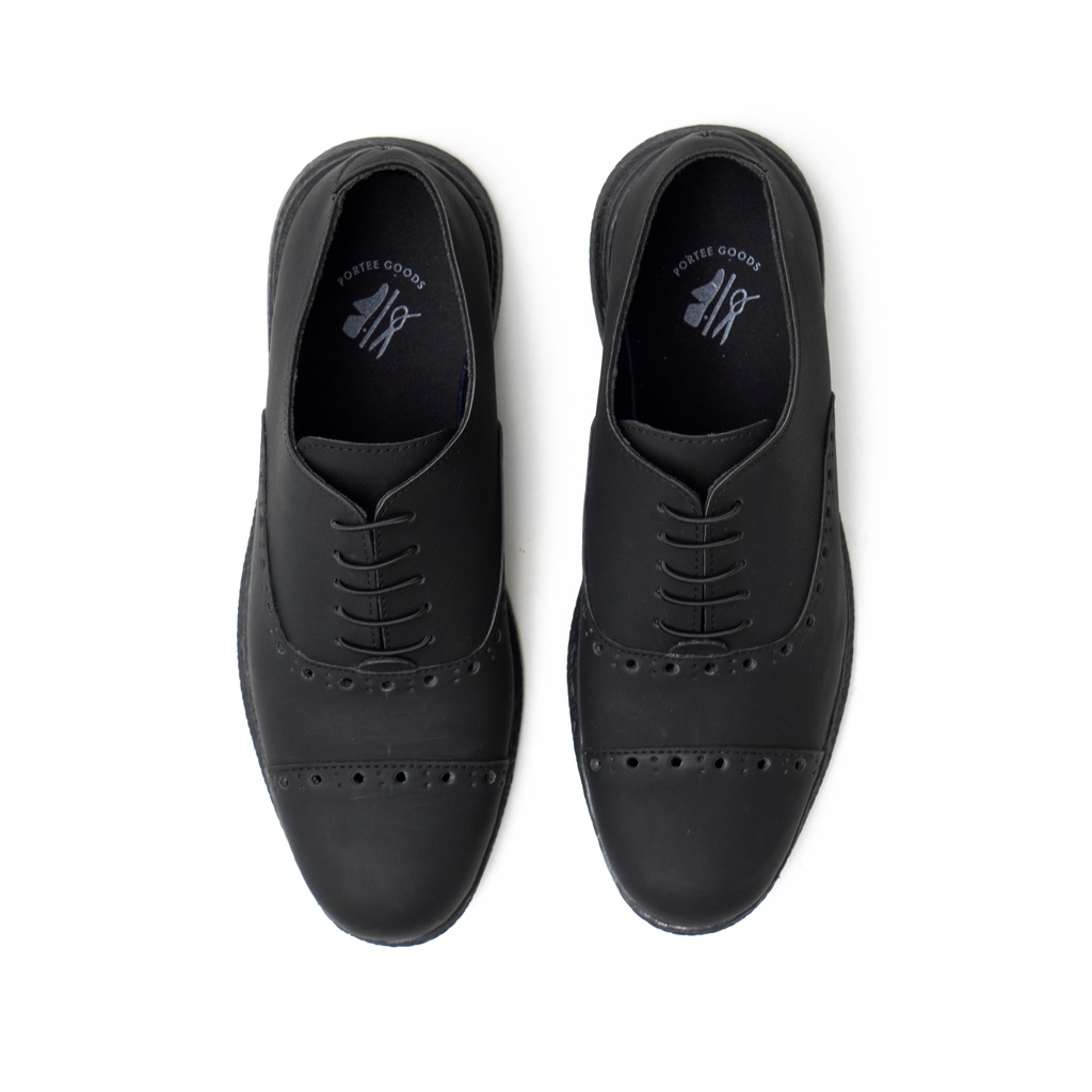 Portee Goods Sepatu Sneakers Pria Oxford Captoe Life Hitam