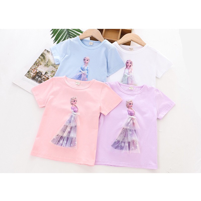 BAJU ANAK PEREMPUAN KAOS T-SHIRT 3D FROZEN ELSA SUMMER STYLE 2021 LQ