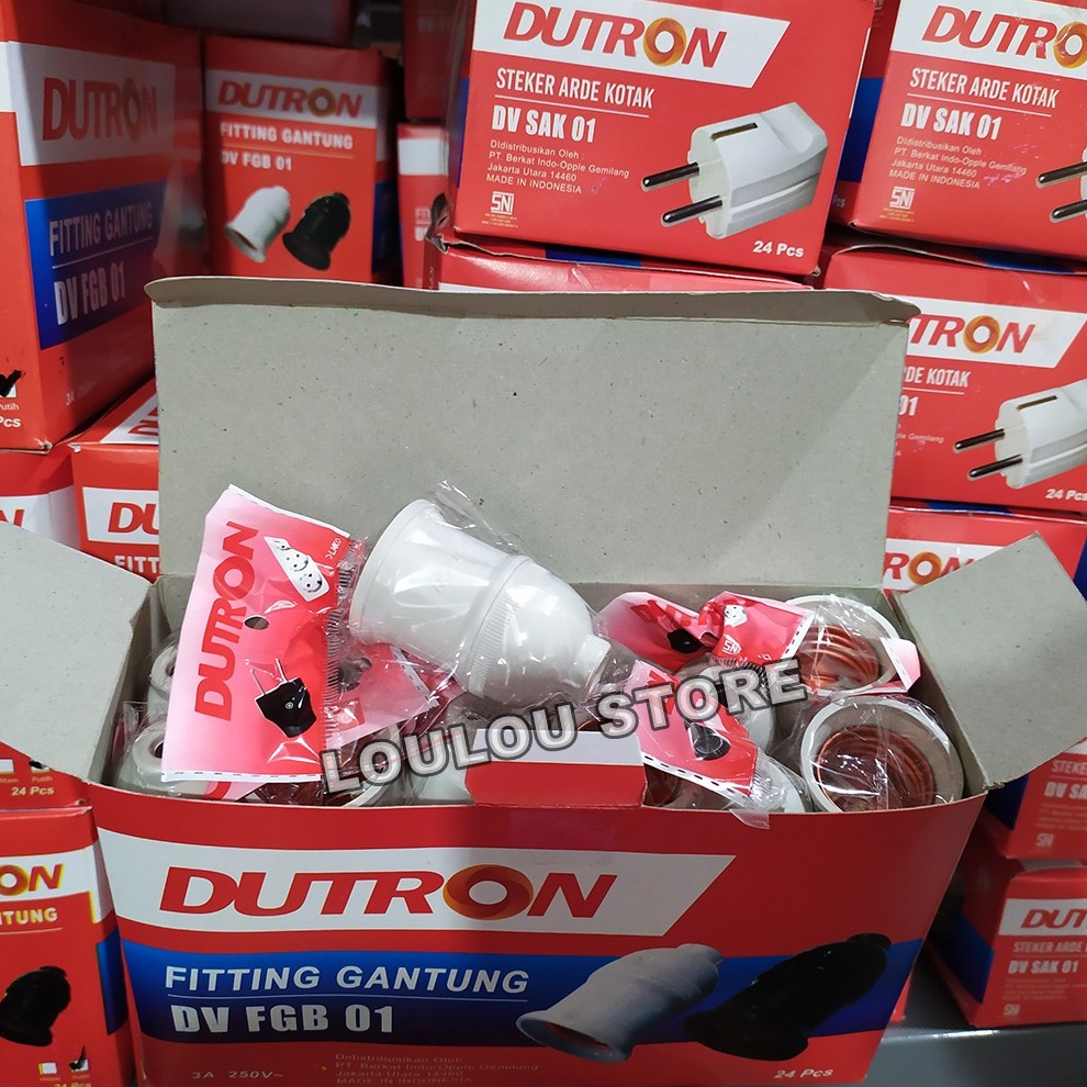 Fitting Lampu Gantung E27 Fiting Gantung Dutron Hitam Putih E27