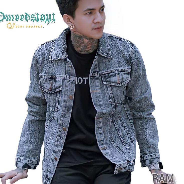Paling Dicari.. THE BOJIEL - jaket jeans pria premium bordir terbaru bahan tebal ukuran M L XL / jak