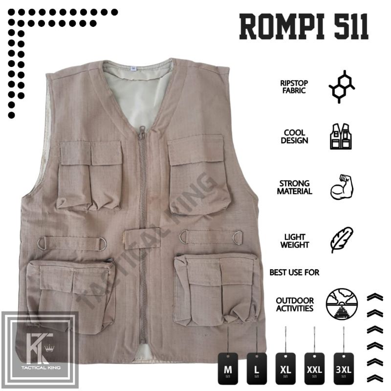 Rompi Motor Vest Pria Anti Angin Dan Air Multifungsi Korea Style Premium Quality